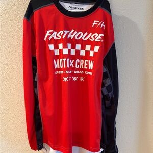 Fasthouse Red and Black Kids MotoX Crew Shirt